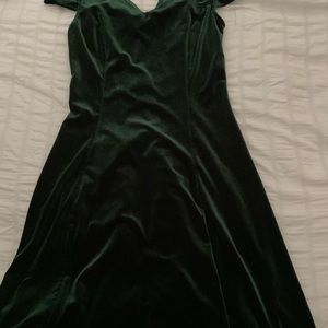 Insnova green velvet cocktail dress